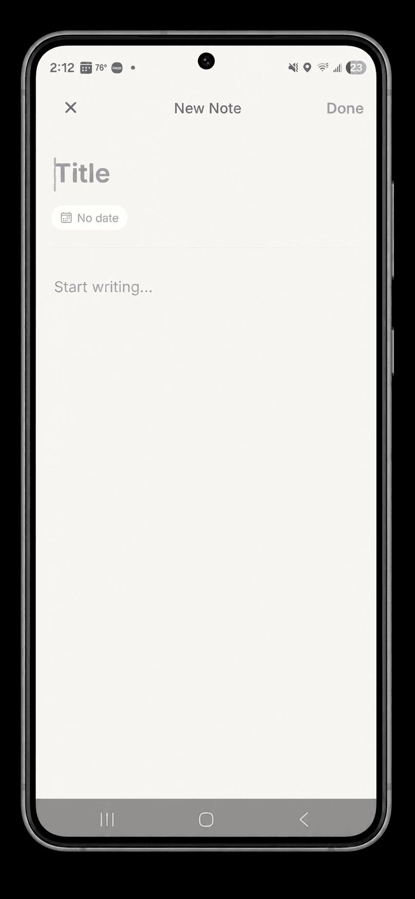 PJB Daily Note Editor screen